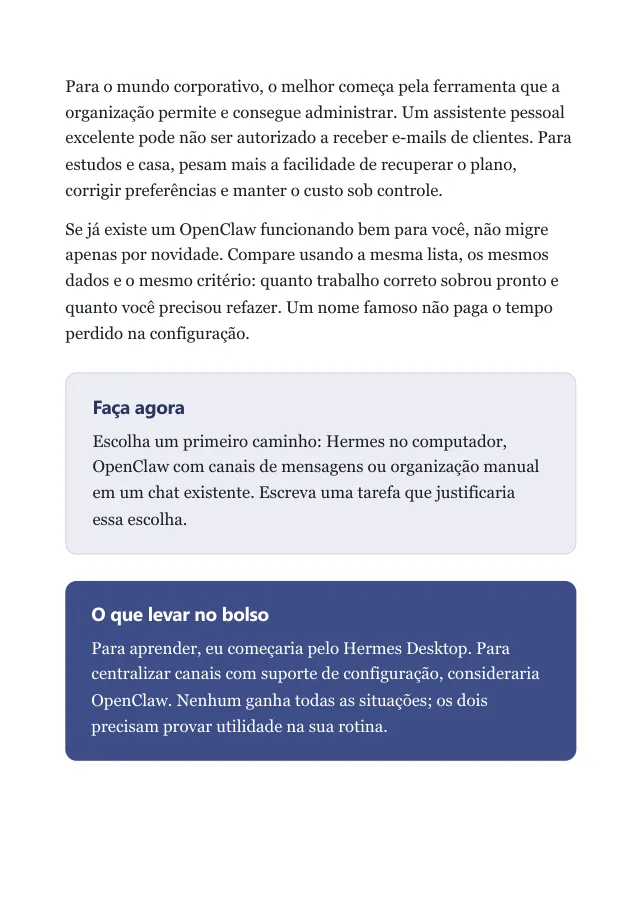Página 9: quadros Faça agora e O que levar no bolso